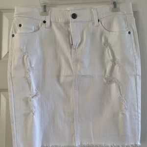 TORRID White Denim Skirt